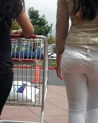 Nice Sexy Ass & Butt In White Jeans Looking Good