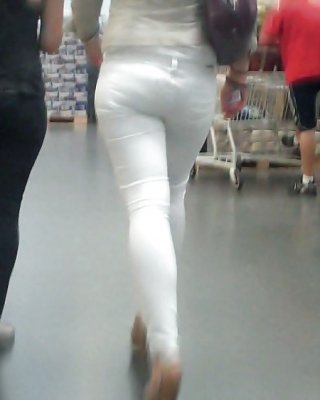 Nice Sexy Ass & Butt In White Jeans Looking Good