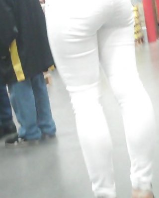 Nice Sexy Ass & Butt In White Jeans Looking Good