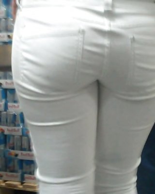 Nice Sexy Ass & Butt In White Jeans Looking Good