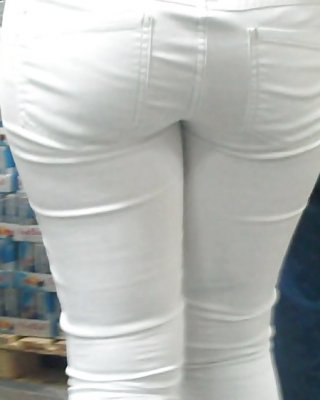 Nice Sexy Ass & Butt In White Jeans Looking Good