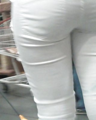 Nice Sexy Ass & Butt In White Jeans Looking Good