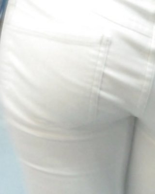 Nice Sexy Ass & Butt In White Jeans Looking Good