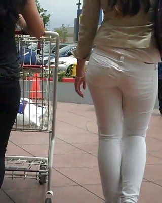 Nice Sexy Ass & Butt In White Jeans Looking Good