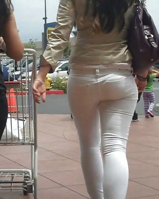 Nice Sexy Ass & Butt In White Jeans Looking Good