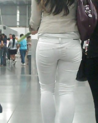 Nice Sexy Ass & Butt In White Jeans Looking Good