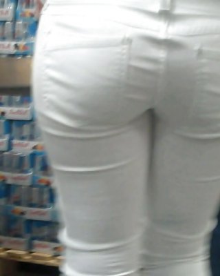 Nice Sexy Ass & Butt In White Jeans Looking Good