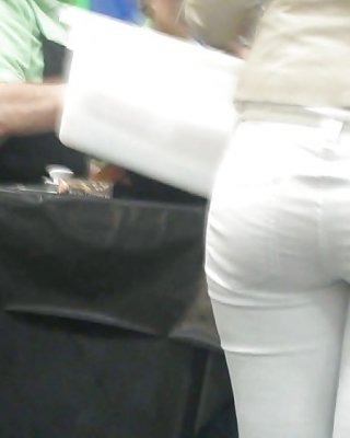 Nice Sexy Ass & Butt In White Jeans Looking Good