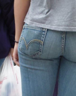 Teen Ass & Butt In Blue Jeans Looking Sexy