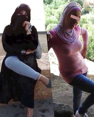 Outdoor jilbab hijab niqab arab turkish tudung turban mallu5 Porn  