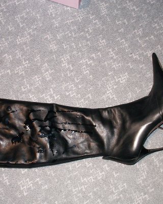 Geile High Heel Stiefel Vollgespritzt (vorher Nachher) #15995245