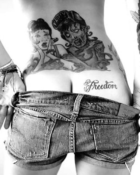Eingefärbt Ass Tramp Stamp Sexy Tinte Selbstmord Mädchen Teenager Mit Tinte #12617876