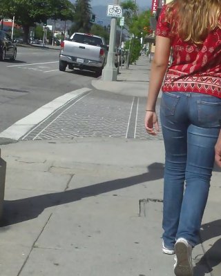 Teen Ass & Butt In Jean Shorts Shopping