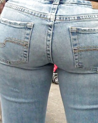 Following Behind Her Nice Butt & Ass In Jeans