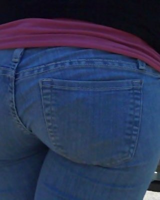 Following Behind Her Nice Butt & Ass In Jeans