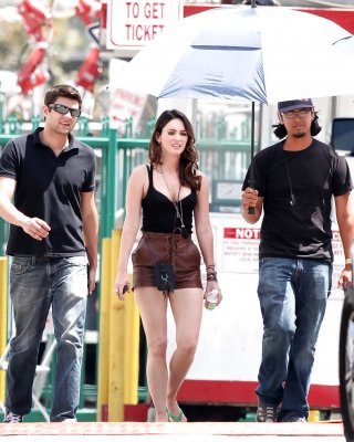 Megan Fox - cleavage on the set of This is Forty in LA #5888553