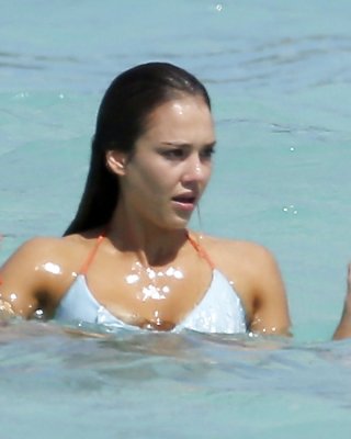 Jessica Alba At The Beach