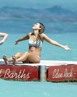 Jessica Alba At The Beach