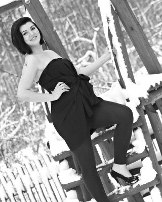 Sehr Heiß Sexy Vollbusige Fotos Outdoor Foto-Shooting Engen Kleid #10658970