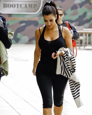 Kim Kardashian In Leggings Leaving A Gym In Studio City