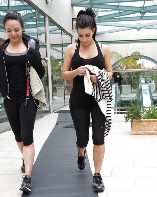 Kim Kardashian In Leggings Leaving A Gym In Studio City