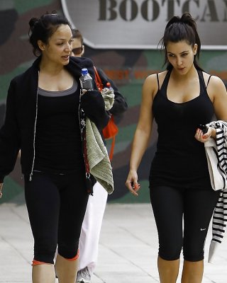 Kim Kardashian In Leggings Leaving A Gym In Studio City