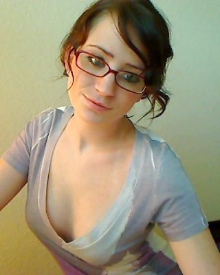 Cute girl with red glasses in sexy underwear -- by ShaCo #2732717