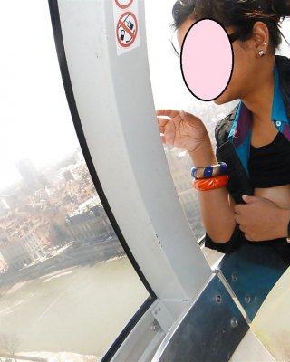 An Indian Wife Flashing On London Eye