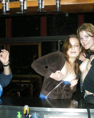 Drunk Girls Flashing Tits At The Bar