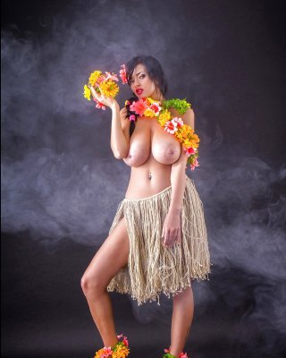 Sha Rizel Is Dressed Like A Hawaiian Hula Girl