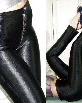 BLACK SPANDEX DISCO PANTS