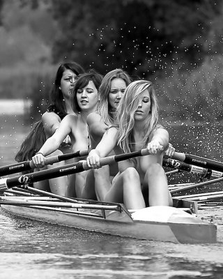 Naked Female Rowing-team