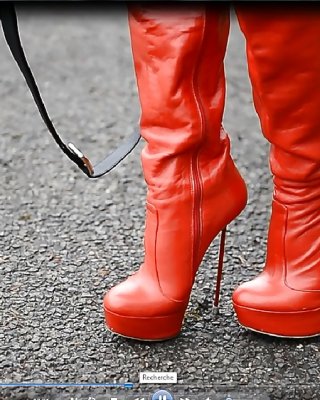 Most sexy whore in extremely sexy red overknee boots #30000124