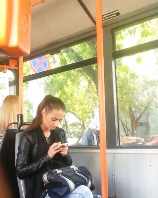 Spy Sexy Teens In Bus Romanian