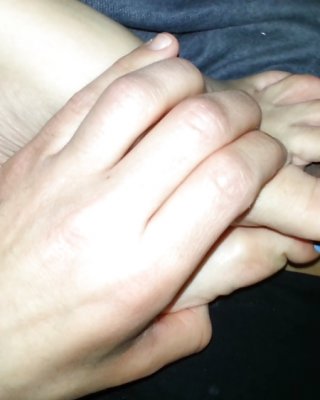 Wife Feet Blue Toes With My Dick