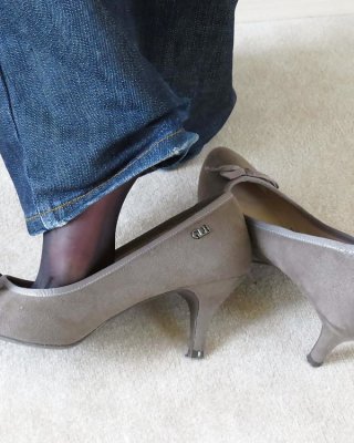 Nylons negro y gris graceland tacones altos
 #26880660