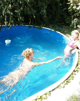 Amazing Old And Young Lesbian Love On The Back Yard