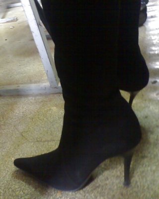 Wildleder Mitarbeiter Highheel-Stiefel #40632156