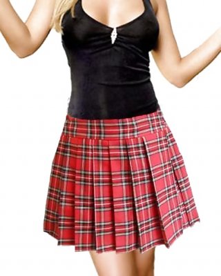 Jugendliche Im Roten Minirock Tartan #39609577