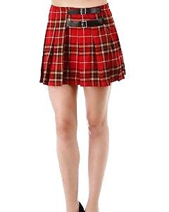 Jugendliche Im Roten Minirock Tartan #39609580
