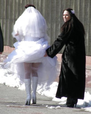 Wedding Bride Oops,flashing