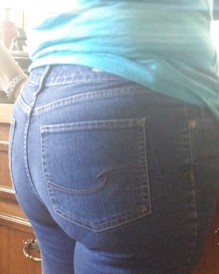 Mother in law buttocks in jeans and her dirty panties #27372625