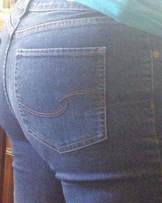 Mother in law buttocks in jeans and her dirty panties #27372632