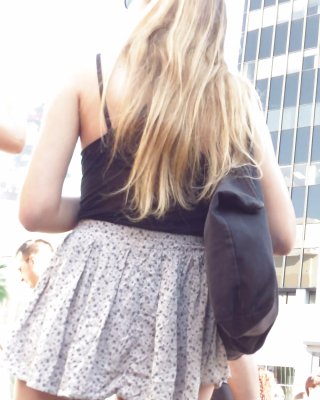 French Teen Flashing Her Butt & Ass In Sexy Short Skirt