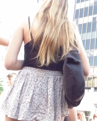 French Teen Flashing Her Butt & Ass In Sexy Short Skirt