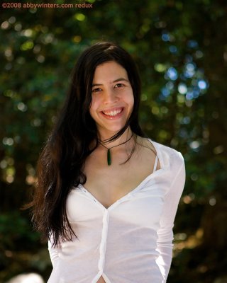 Luscious brunette cutie marigold showing off her hot bush outside
 #52322329