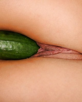 Busty Latina Babe Eva Angelina Uses Cucumber To Ram Her Trimmed Cunt With