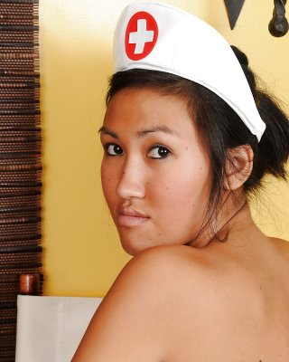 Asian Amateur Julie Flashing Sexy Upskirt Black Panties In Nurse Uniform