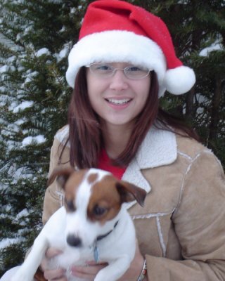 Asian Teen Wearing Santa Hat