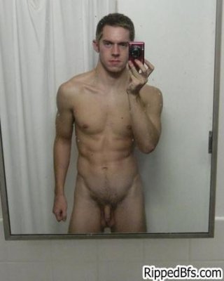 Hunk Dude Is Topless Showcasing His Big Upper Body